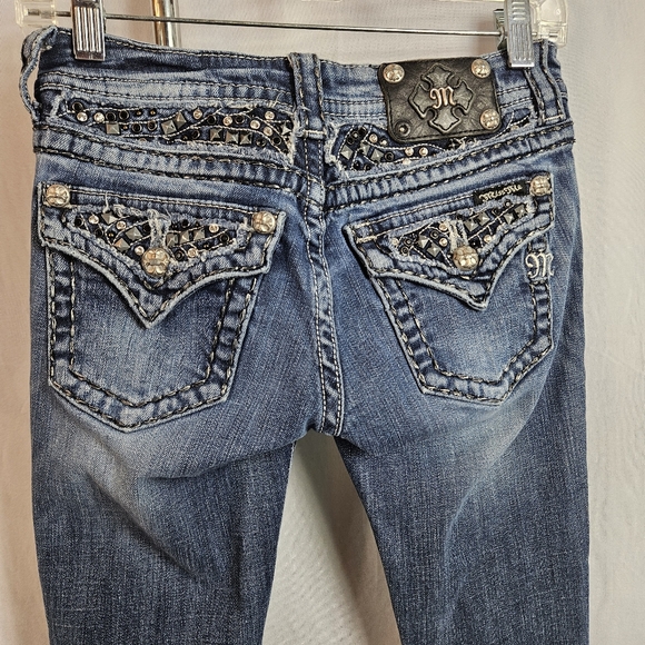 Miss Me slim bootcut embroidered bling jeans size 25 - Picture 4 of 14